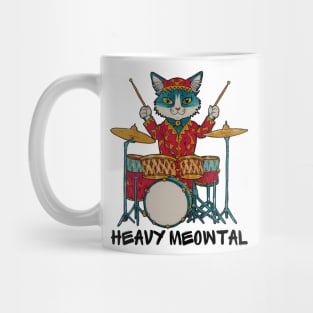 Cat Playing Drums Mug